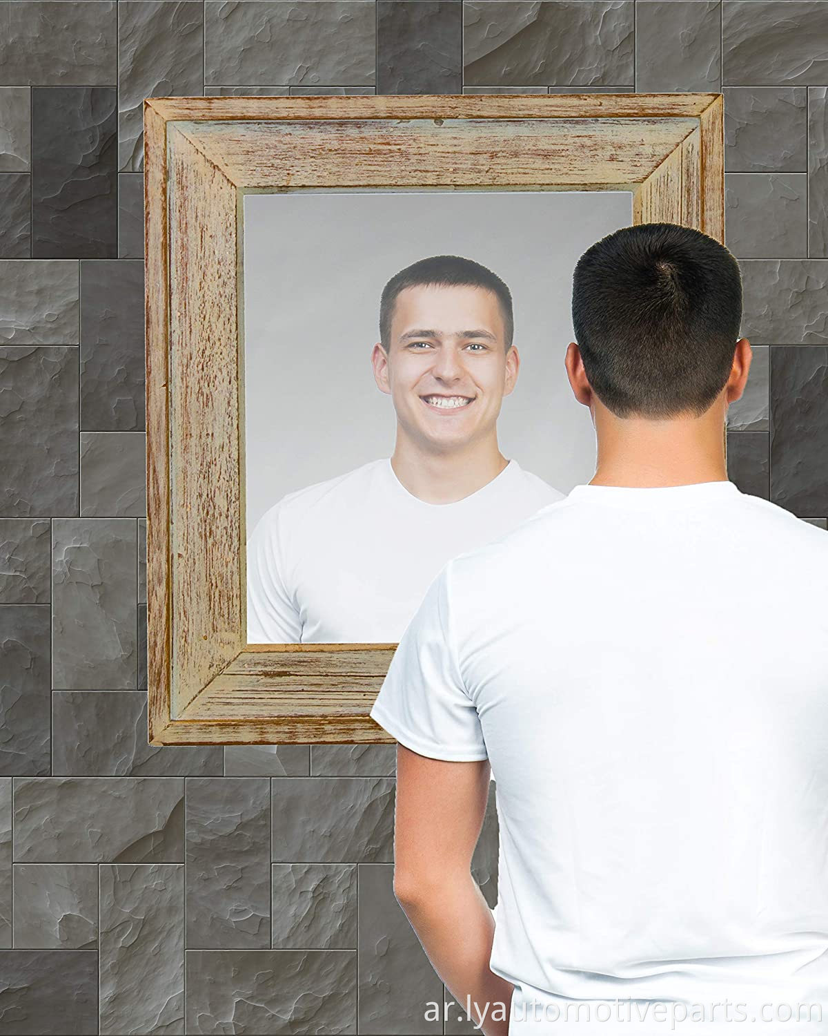 أوراق المرآة المرنة زخرفية لاصقة من البلاط المرآة البلاستيكية ملصقات غير زجاجية للسيارة مرآة الرؤية الخلفية (10*7inch)